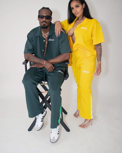 Amour Rose Camp Shirt (Pine Green)