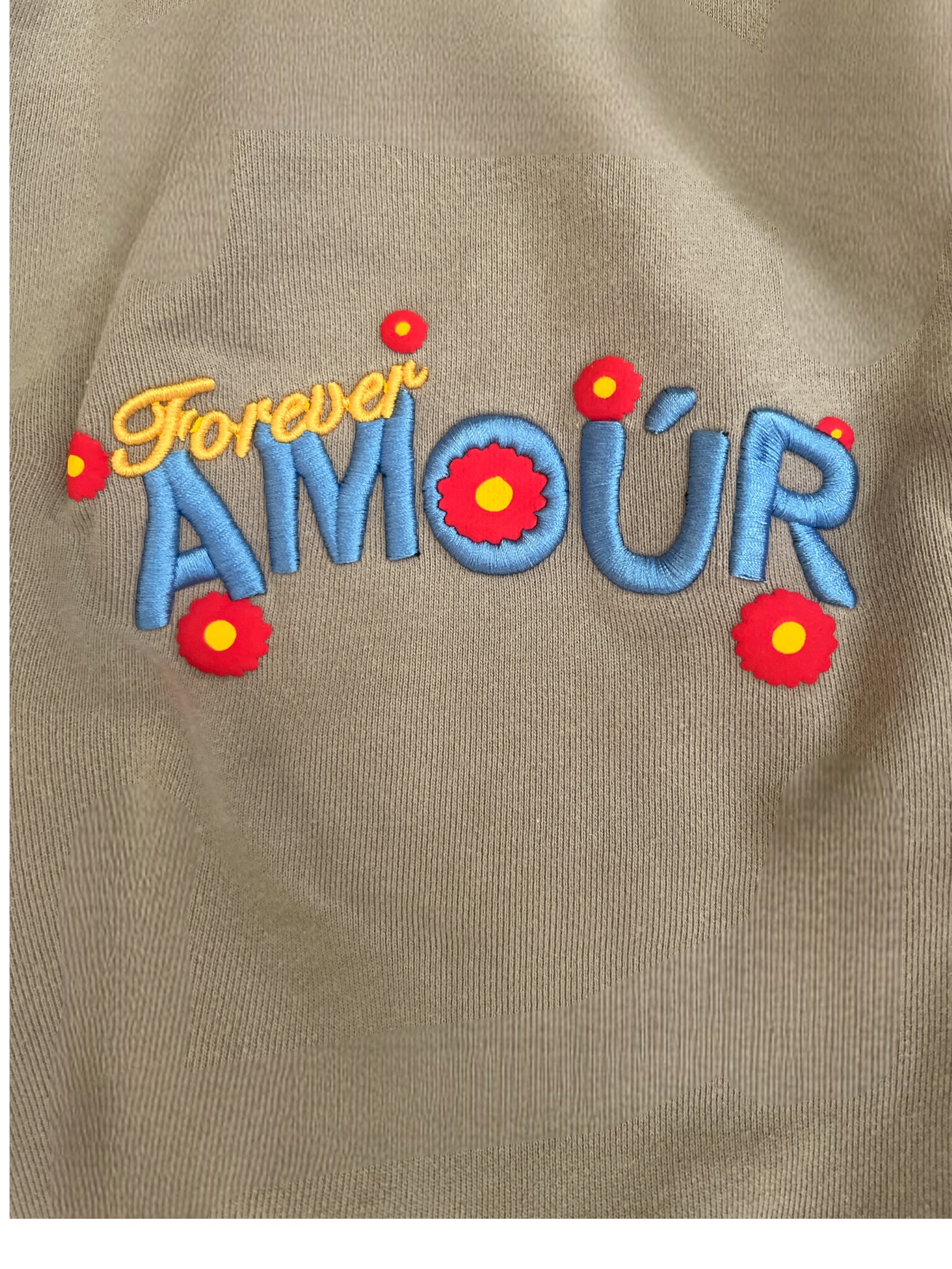 Forever Amour Crewneck Sweatsuit-Grey(SET)